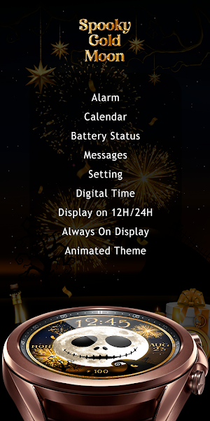 Spooky Gold Moon_Watchface Screenshot 0