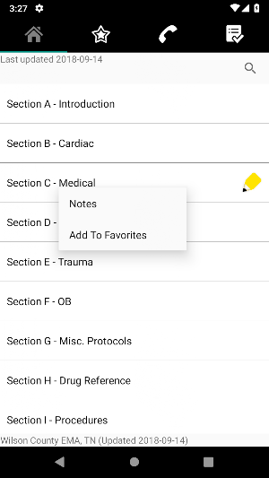 Wilson EMA Protocols Screenshot 1