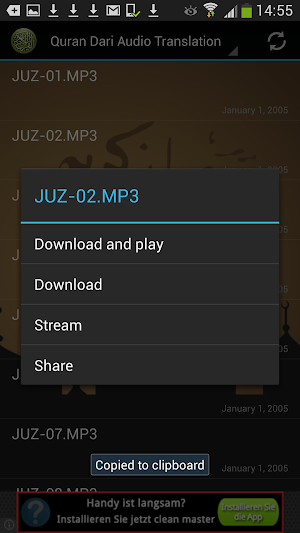 Quran Dari Audio Translation Screenshot 2