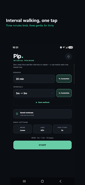 Pip: Interval Run, Walk, Train Screenshot 0