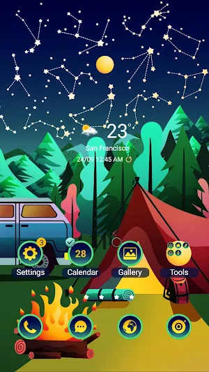 Starlight Camping - Wallpaper Screenshot 0