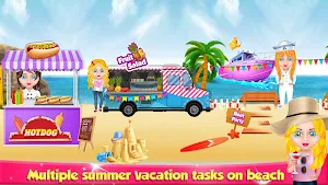 Little Girl Summer Vacation: Beach Fun & Adventure Screenshot 0