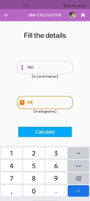 BMI CALCULATOR Screenshot 2