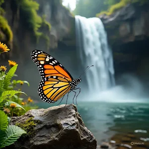 Butterfly Waterfall Wallpapers Screenshot 2