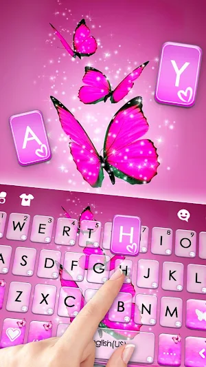 Pink Dreamy Butterflies Keyboard Theme Screenshot 1