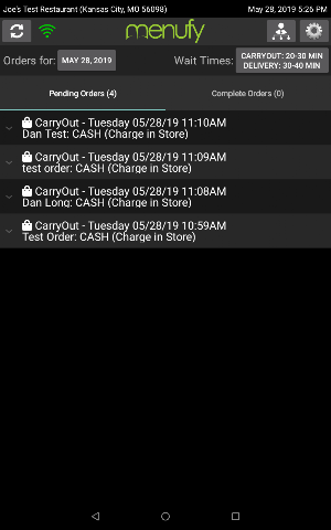 Menufy Restaurant Console Screenshot 0