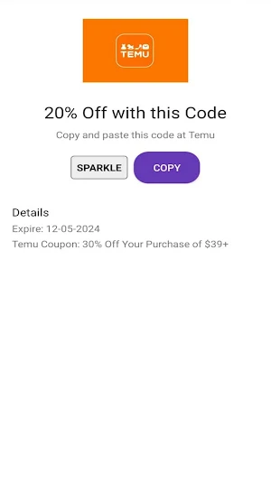 coupons for temu Screenshot 1