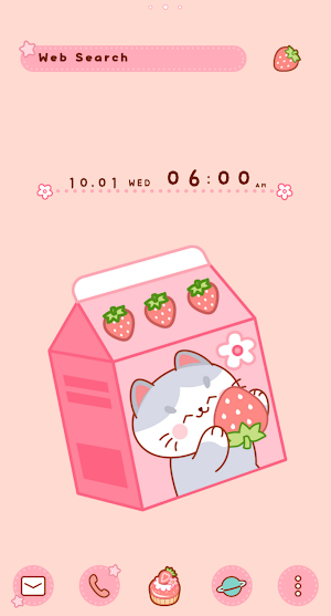 Strawberry Cats Theme +HOME Screenshot 1