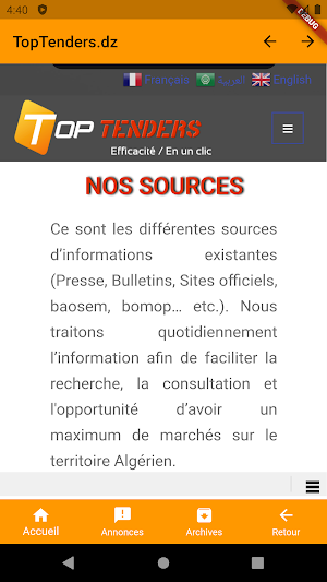 TopTenders Screenshot 2