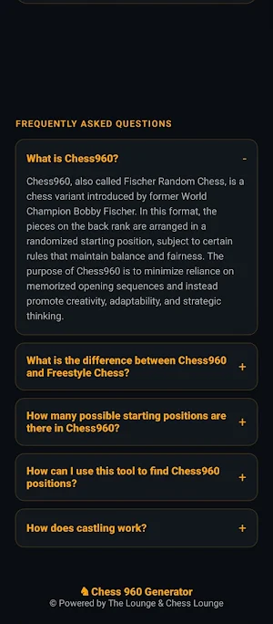 Chess 960 Generator Screenshot 2
