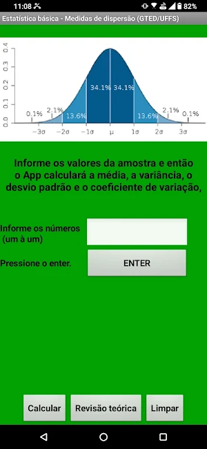Estatística básica - Dispersão Screenshot 0