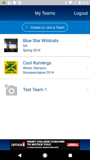Sports Team Connect Screenshot 0