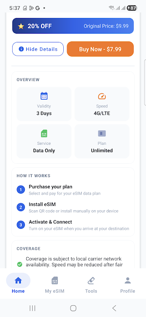 HodoxeSIM: Travel eSIM & Data Screenshot 3