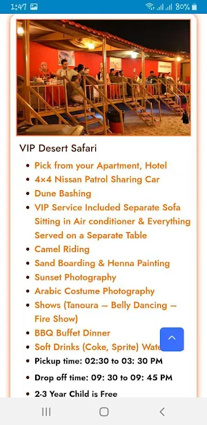 DesertBookings - Desert Safari Screenshot 2