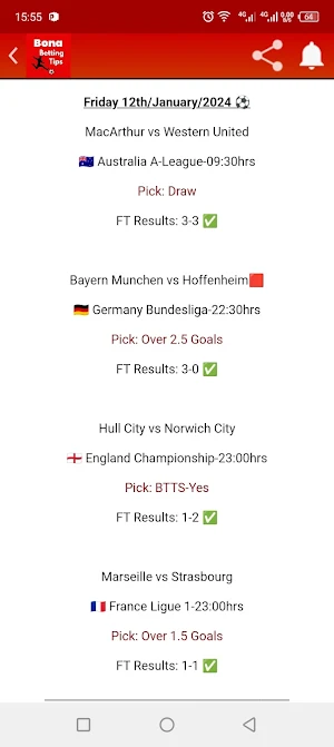 Bona Betting Tips Screenshot 2