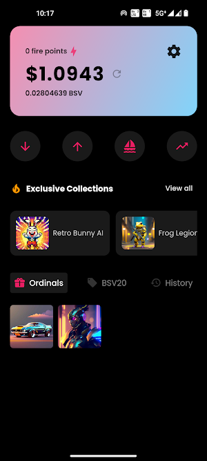 FireSat : BSV web3 wallet Screenshot 1
