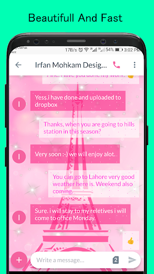 Pink Paris SMS Dual Theme Screenshot 3