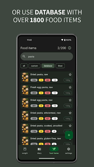 Food Logging Calories Tracker Screenshot 1