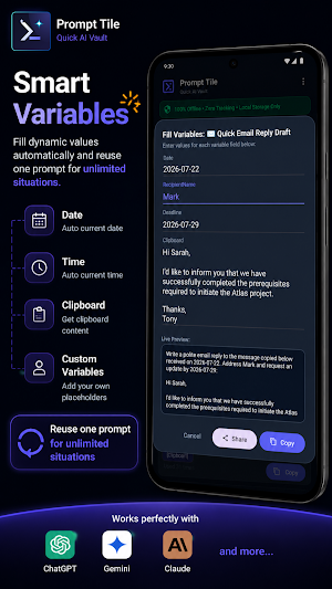 Prompt Tile - Quick AI Vault Screenshot 2