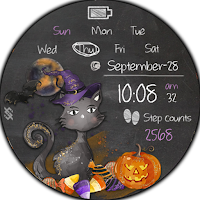 BFF50- Halloween Pumpkin Cat
