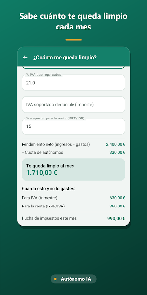Autónomo IA: Facturas e IVA Screenshot 2