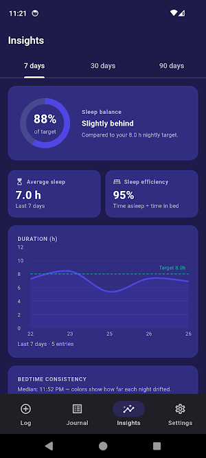 SleepRight: Sleep Journal Screenshot 2