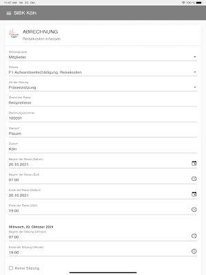 Reisekosten - StBK Köln Screenshot 2
