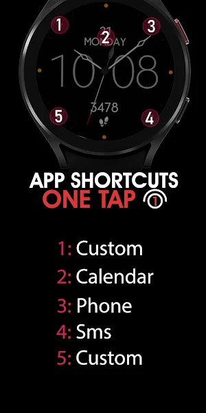Minimal Black v15 Watch Face Screenshot 3