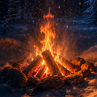 Night Fireplace - Cozy Fire HD