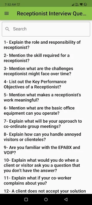 Receptionist Interview Screenshot 0
