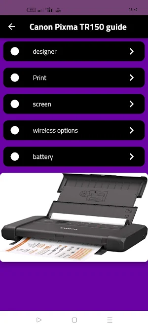 Canon Pixma TR150 guide Screenshot 0