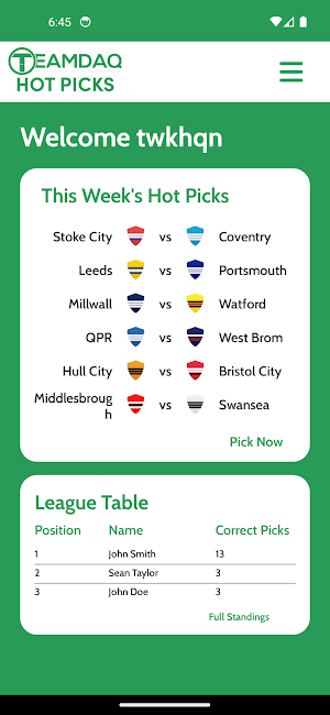 TeamDAQ HotPicks Screenshot 1