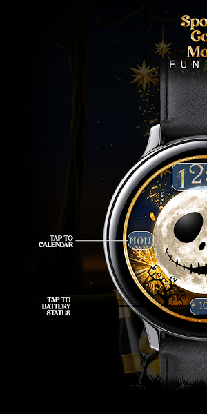 Spooky Gold Moon_Watchface Screenshot 1