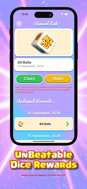 Dice Dreams Reward Links Screenshot 2