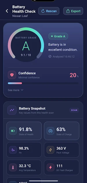 Ev Analyzer - EV Health doctor Screenshot 1