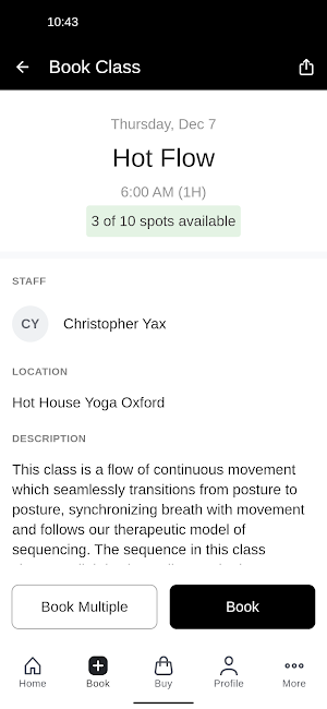 Hot House Yoga Oxford Screenshot 2
