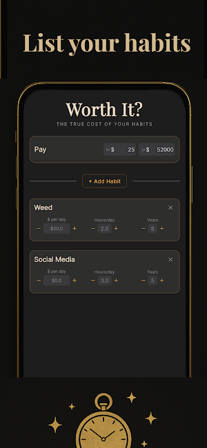 Worth It? Habit Cost Screenshot 1