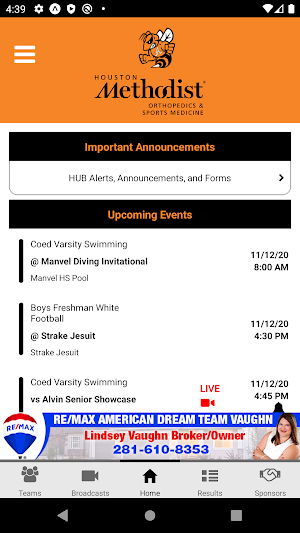 Alvin ISD Athletics Screenshot 2