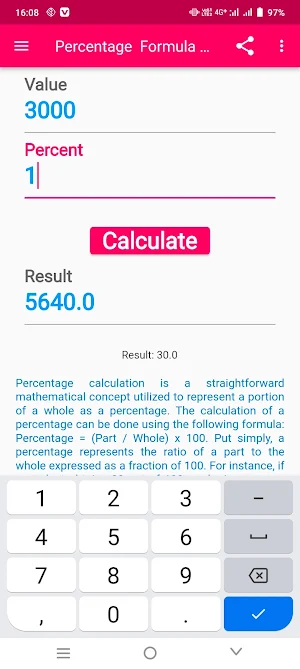 Percentage Formula Calculator Screenshot 2