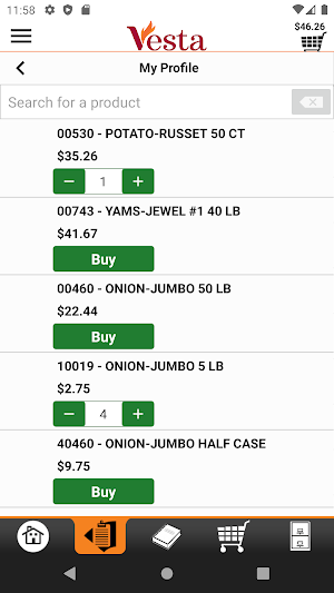 Vesta Foodservice Checkout Screenshot 1
