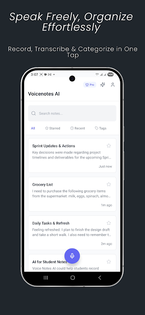 Voice Notes AI: Speech to Text Screenshot 1