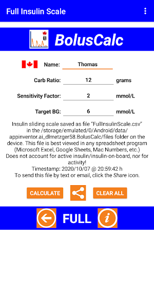 BolusCalc Screenshot 3