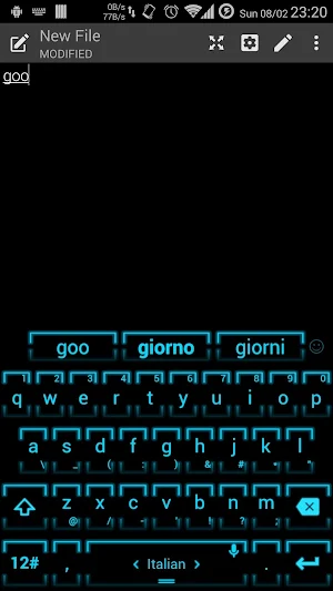 Keyboard Theme Neon 2 Cyan Screenshot 2