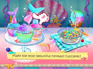 Mermaid Unicorn Cupcake Bakery Shop Cooking Game Screenshot 2