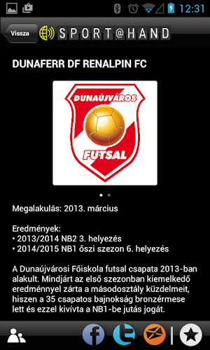 Dunaújváros - Futsal SPORT@HAND Screenshot 2