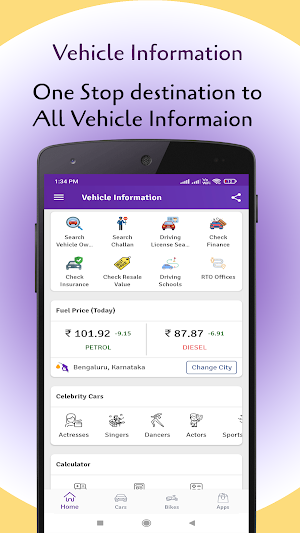 RTO Vehicle Information App Screenshot 2