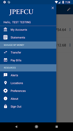 JPEFCU Mobile  Banking Screenshot 2