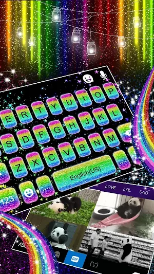 Rainbow Glitter Keyboard Theme Screenshot 3