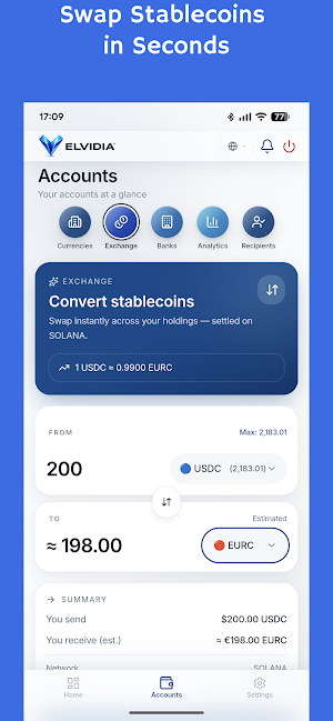 ELVIDIA Global Banking Screenshot 3