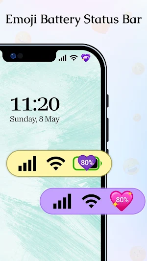 Emoji Battery Status Bar Screenshot 0